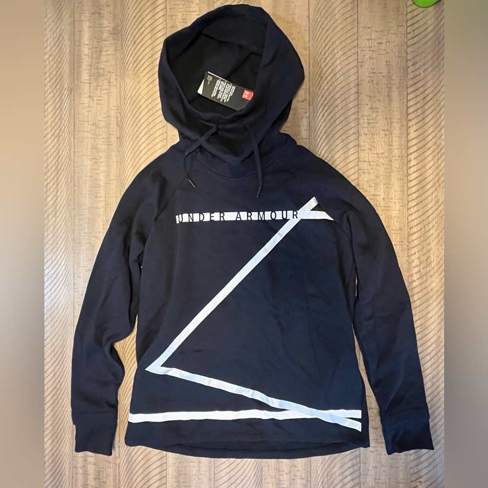 NWT Under Armour Hoodie Black White Size Medium Women’s Athletic Cozy